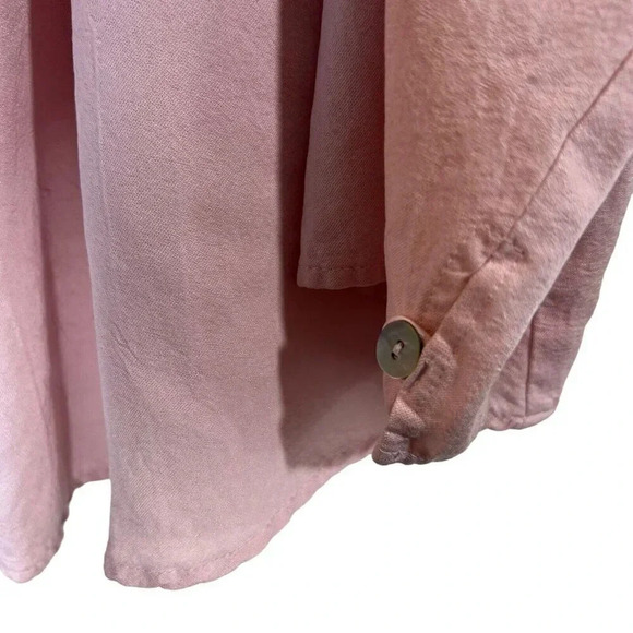 Soft Surroundings Light Pink Button Up Shirt XL Long Sleeves Career Office Work - Picture 5 of 7